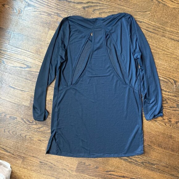 Black bathing suit cover long sleeve sheer SIZE LARGE/XLARGE - Picture 3 of 8